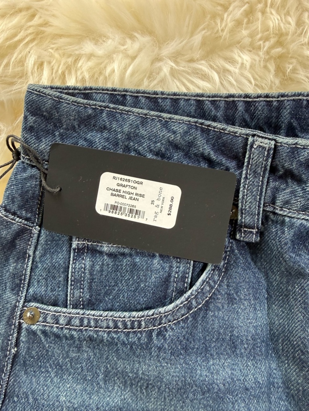 rag & bone Barrel Leg Dark Blue Denim Jeans - Picture 2 of 15